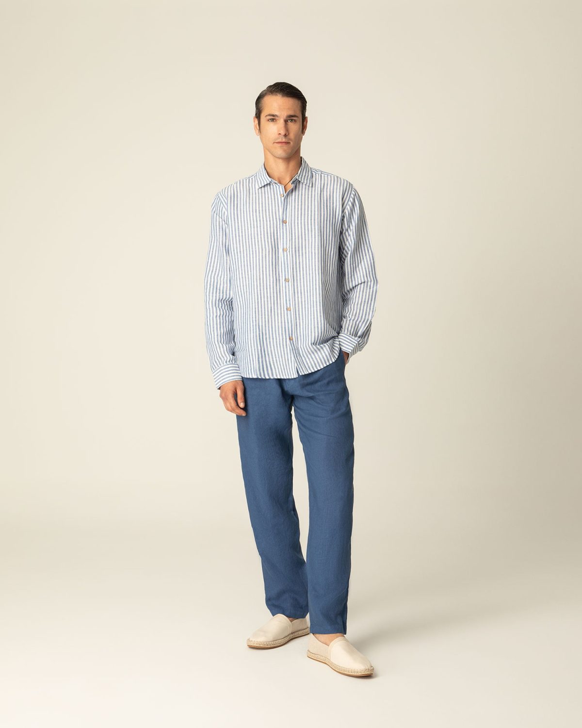 Linen Trousers With Elastic Waist