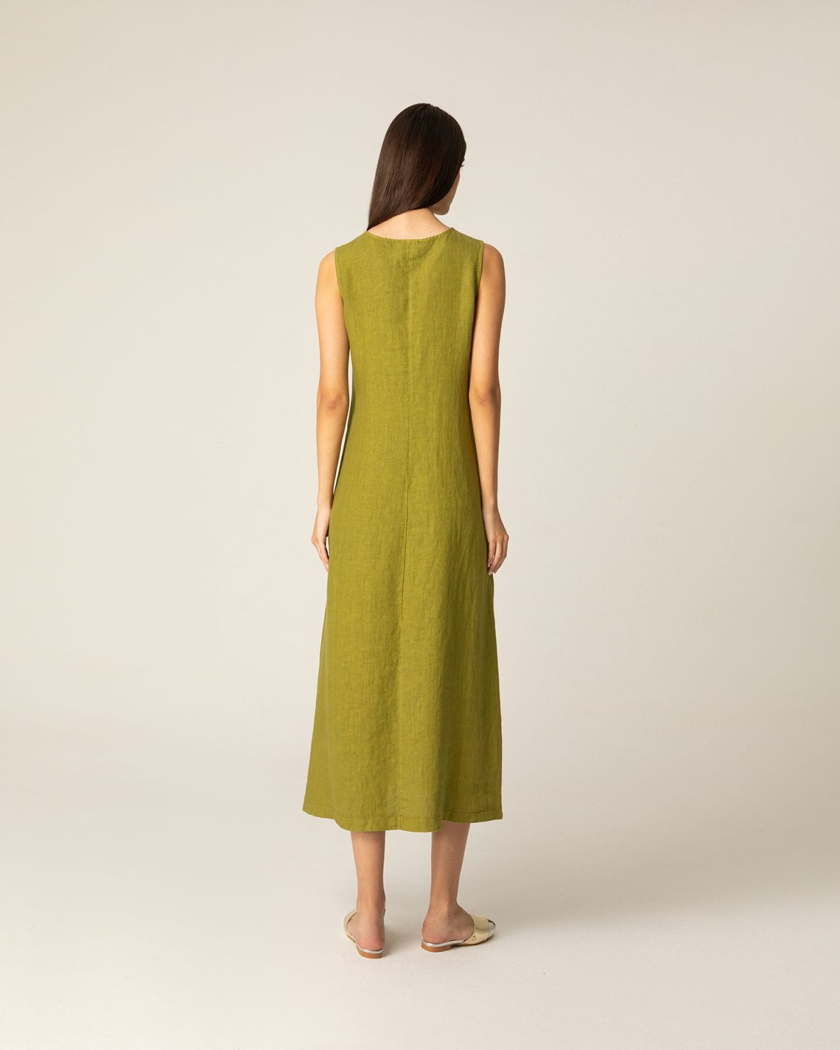 Linen Dress With Meander