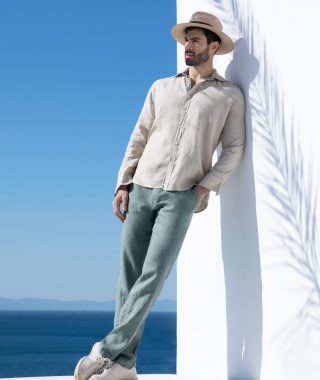 Linen Trousers With Elastic Waist