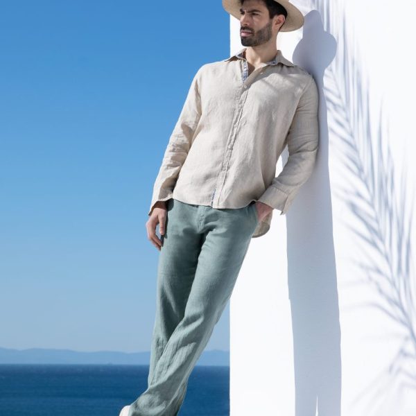 Linen Trousers With Elastic Waist