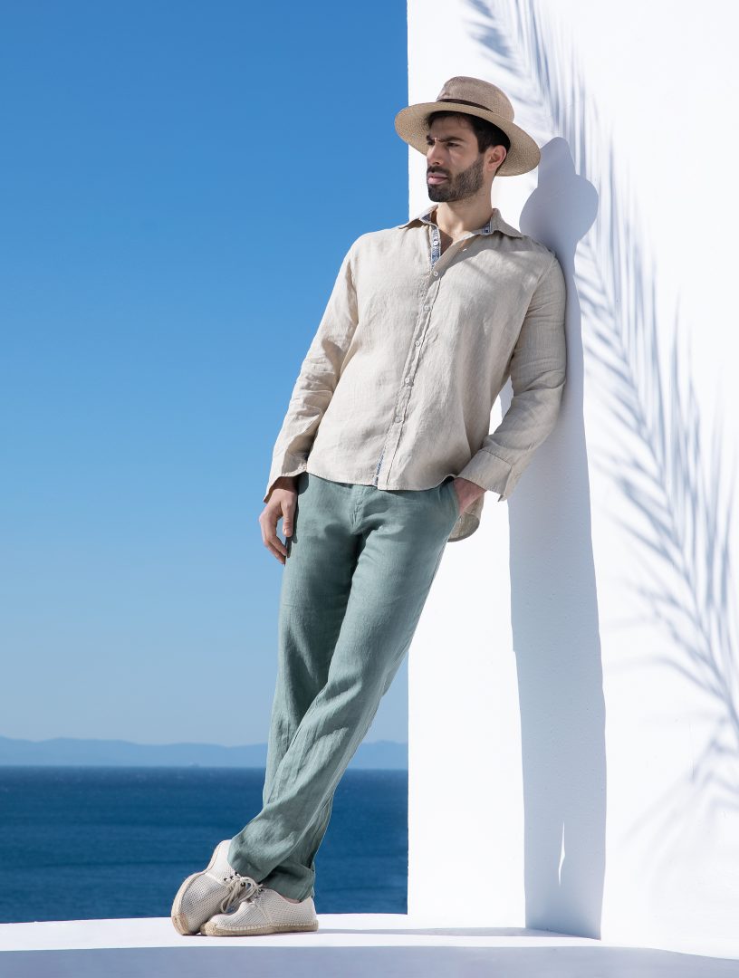Linen Trousers With Elastic Waist