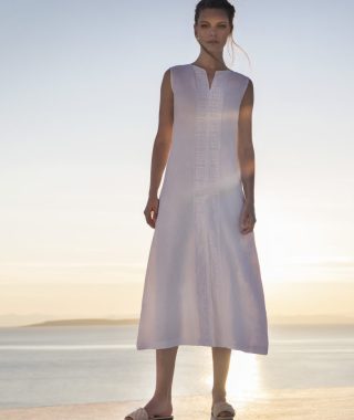 Linen Dress With Meander