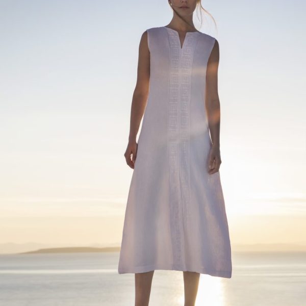 Linen Dress With Meander