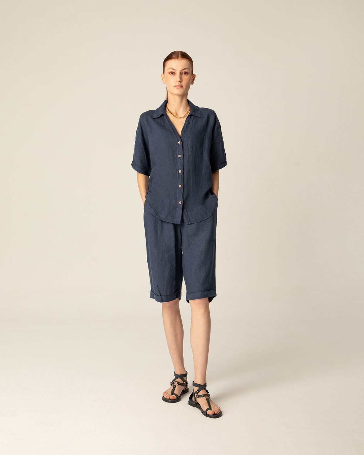 Linen short sleeve shirt