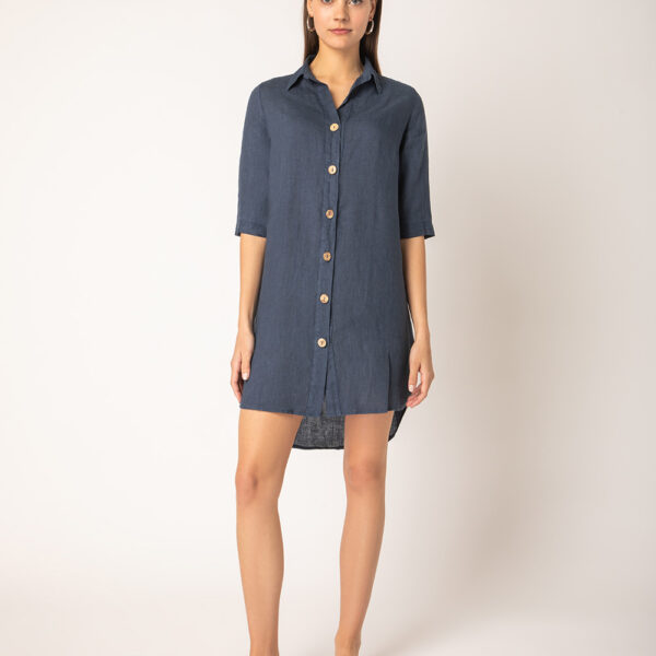 Linen shirt dress