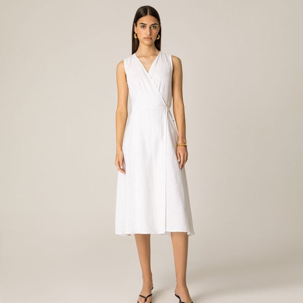 Linen wrap dress