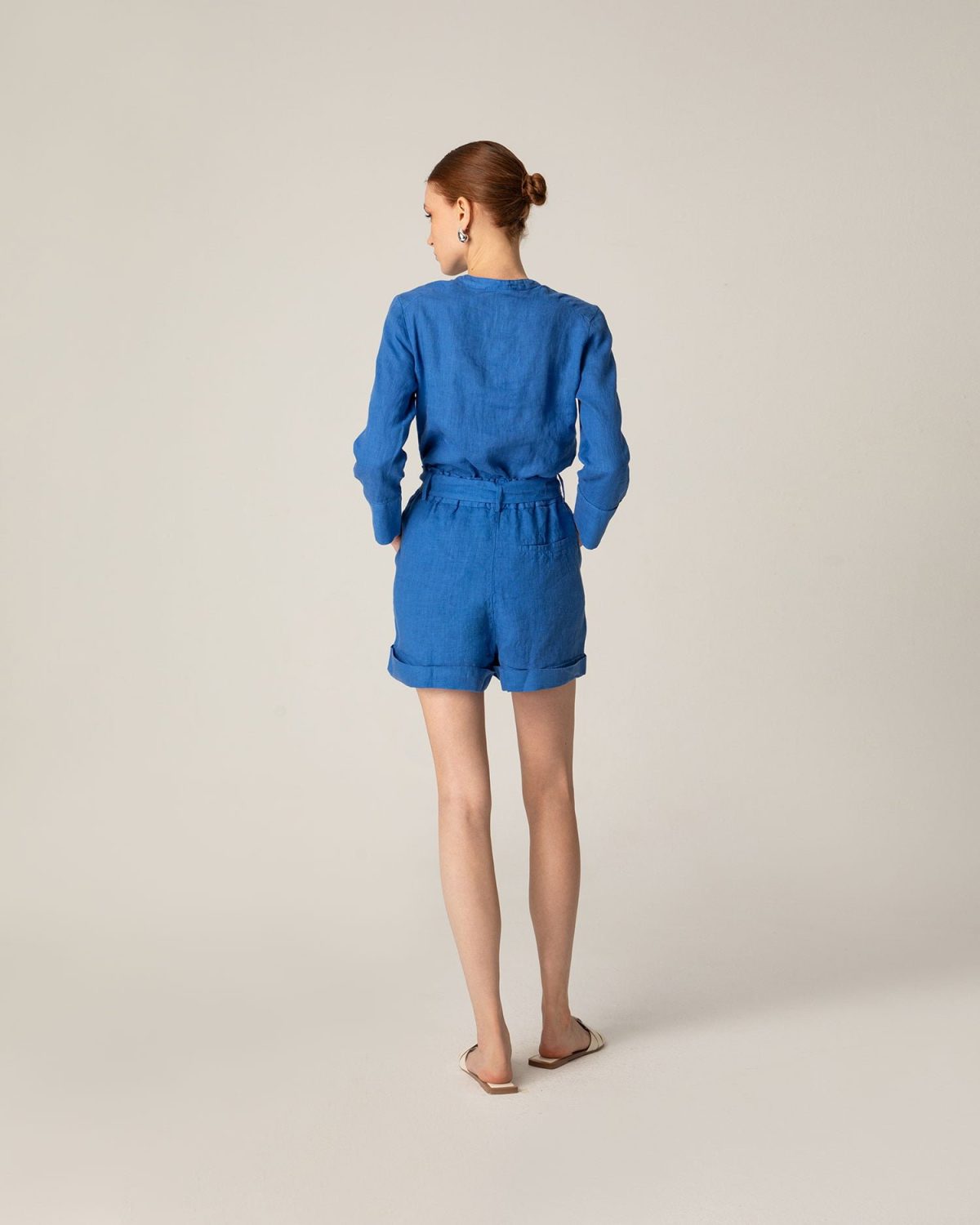 Linen Shirt With Mao Collar