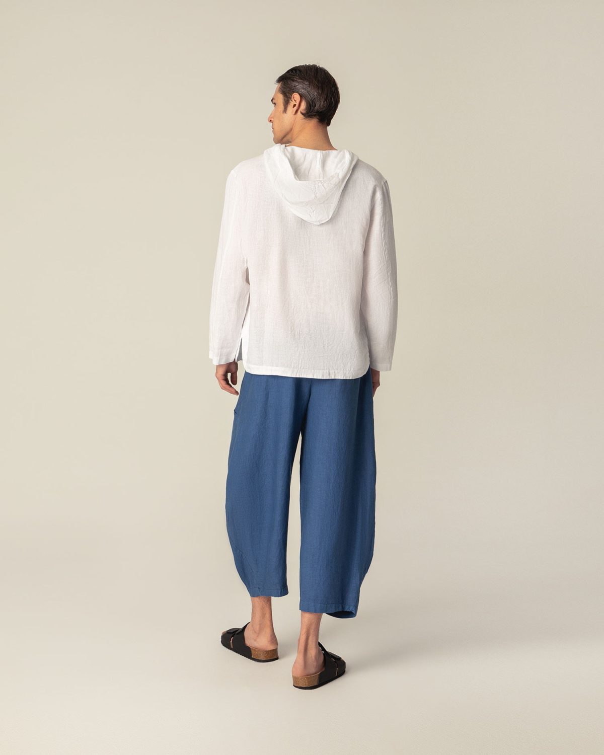 Linen elastic waistband pants