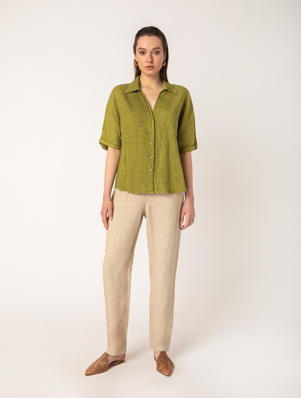 Linen short sleeve shirt