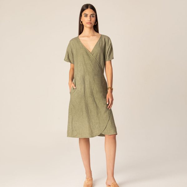 Linen wrap dress