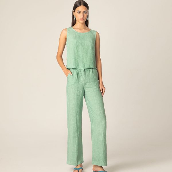 Linen high waist pants