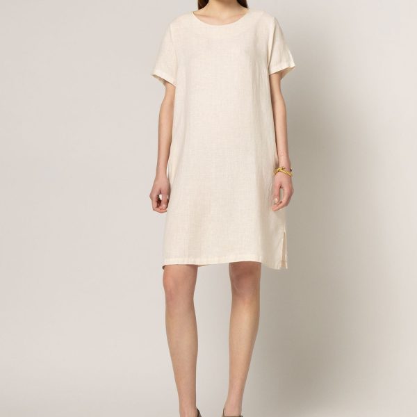 Linen short sleeve dress