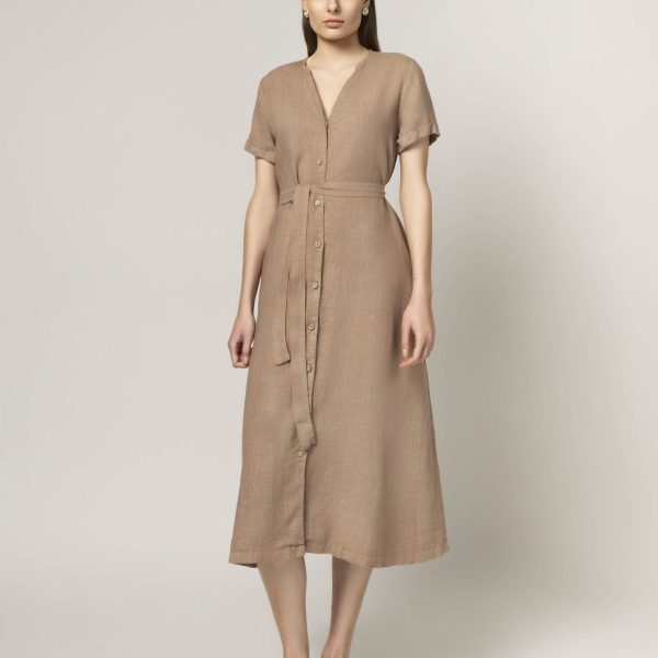 Linen button down dress