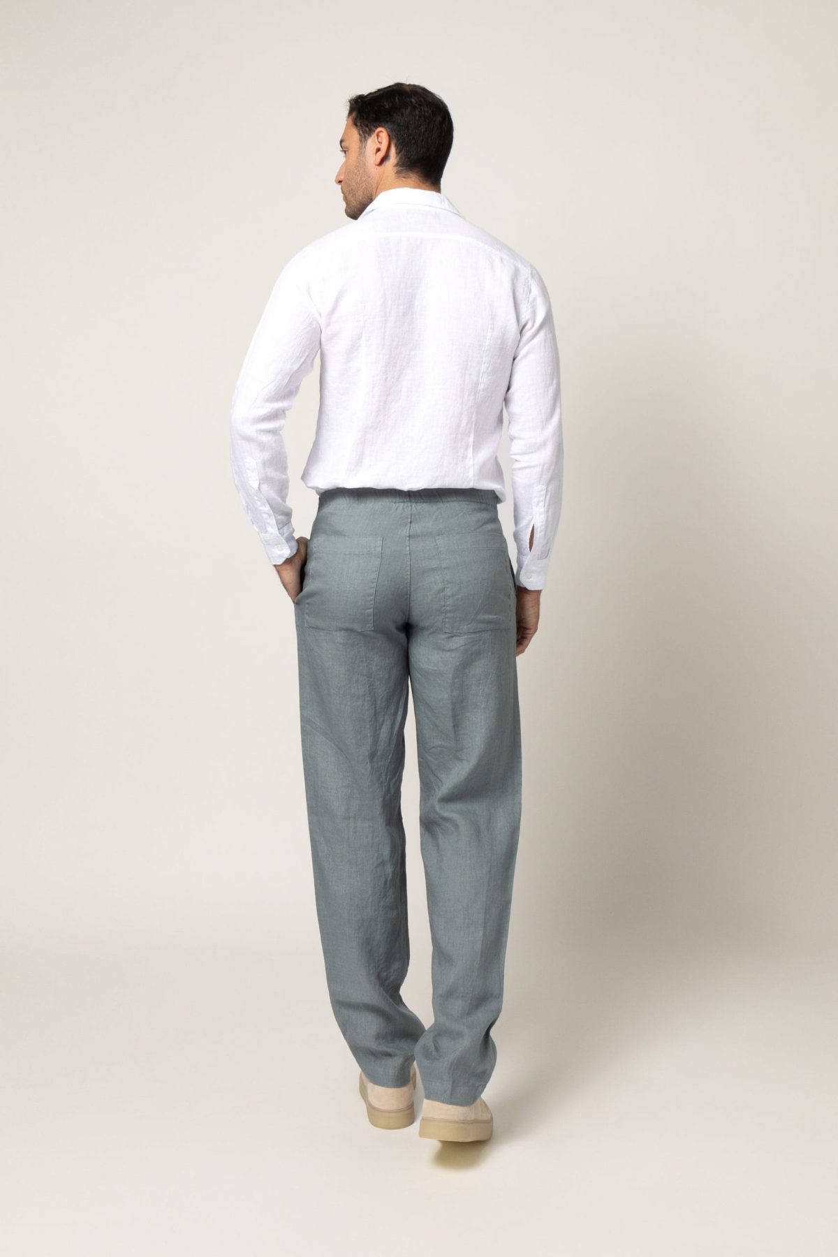 Linen Trousers With Elastic Waist
