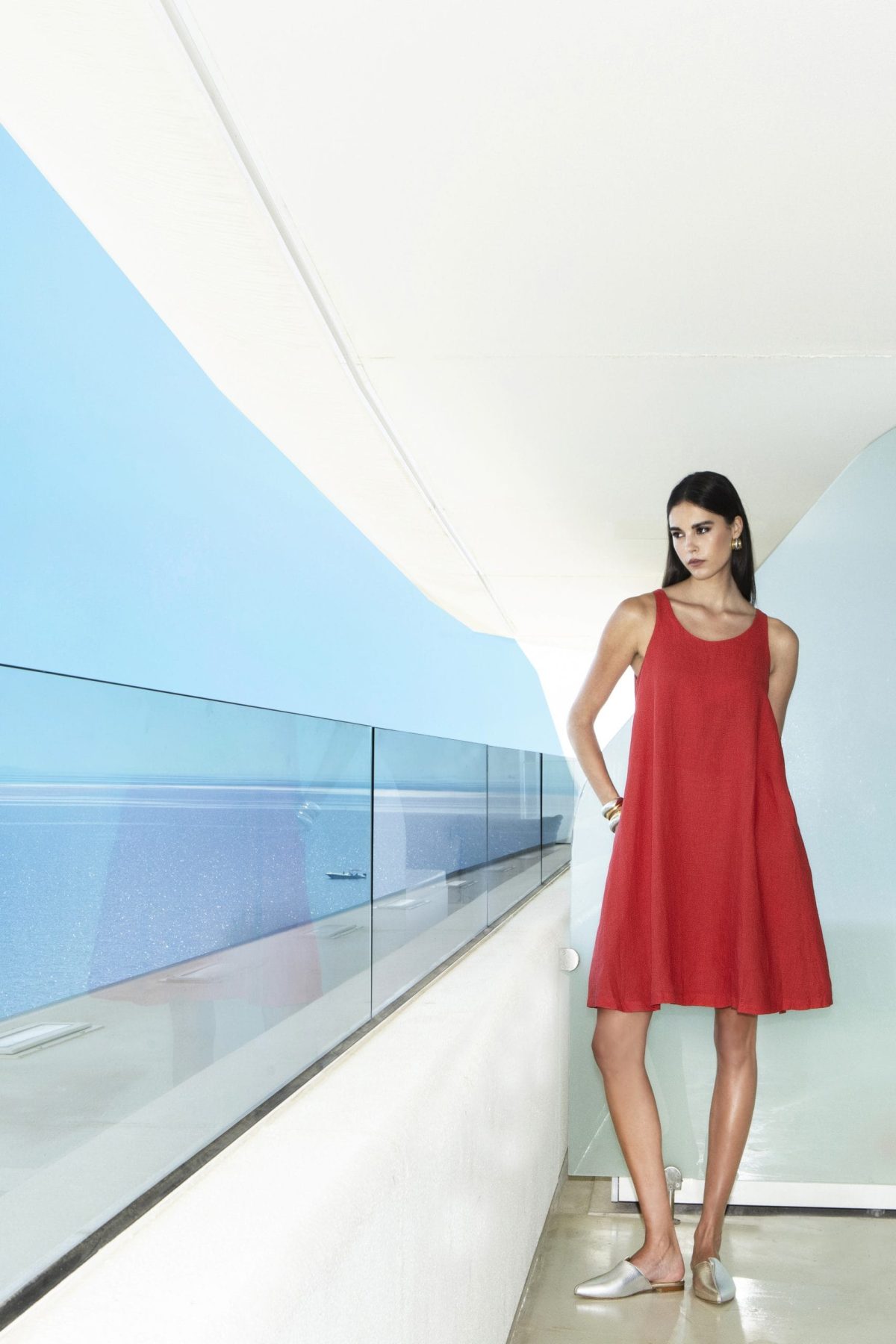 Linen mini dress