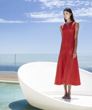Linen Dress With Meander Linen Dress With Meander