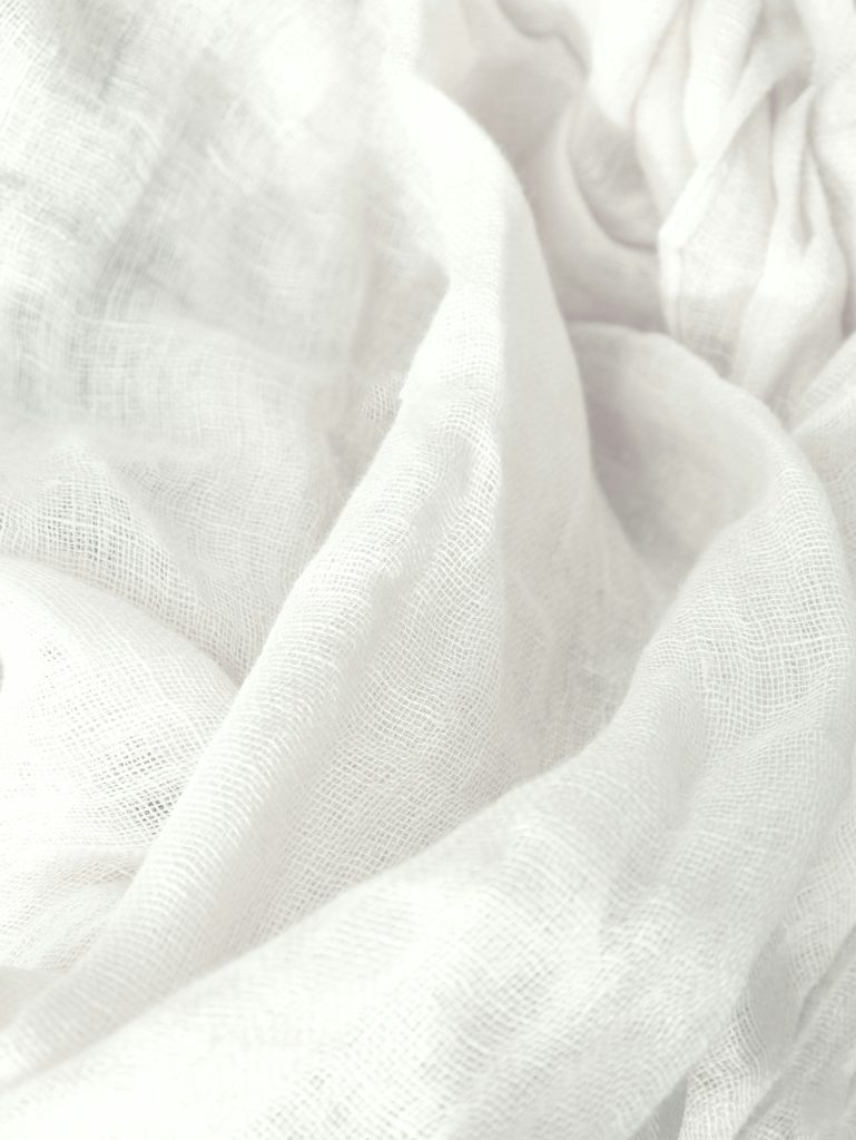 Close-up of natural white linen
